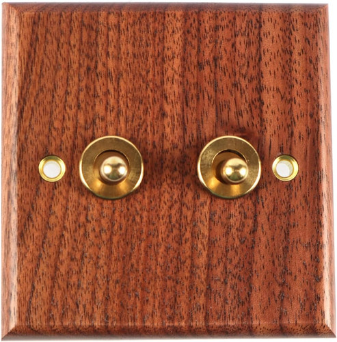 Light switch solid wood - wood, brass