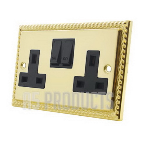 Amp wall double plug socket - double,