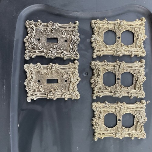 Vintage brass switch plate - brass, and