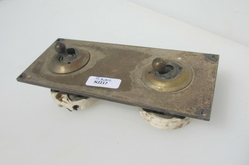 Vintage brass light switch - brass,