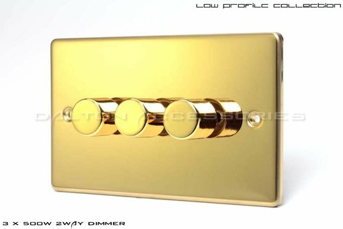 Polished brass light switches - brass,