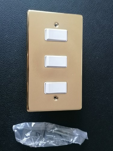 Gang duel plate solid - 3, brass