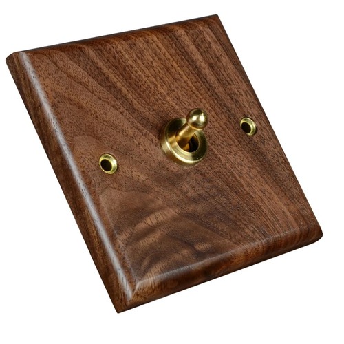 Retro brown wall light - brown, switch